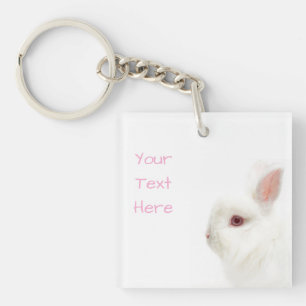 Cute White Dwarf Rabbit Delicate Ears Pet Sitter Keychain