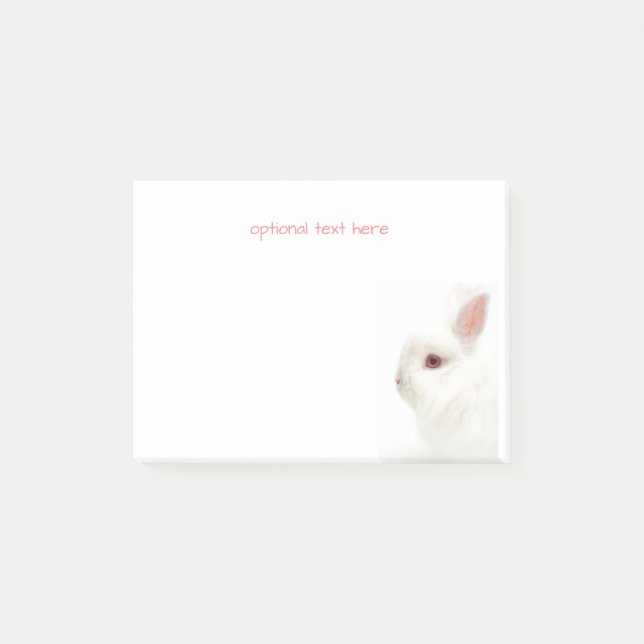 Cute White Dwarf Rabbit Delicate Ears Pet Sitter Post-it Notes (Front)