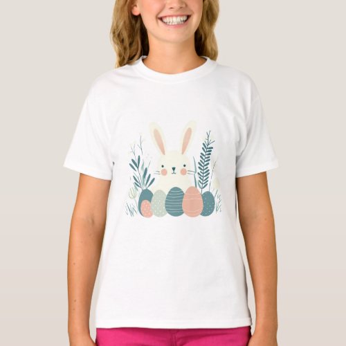 Cute White Easter Bunny T_Shirt