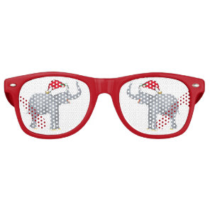 Cute White Elephant Christmas Party Retro Sunglasses