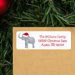 Cute White Elephant Christmas Party Return Address Label<br><div class="desc">Funny Christmas return address labels featuring a jolly elephant Santa Claus with an adorable smile. I love this cute White Elephant party invitation accessory.</div>
