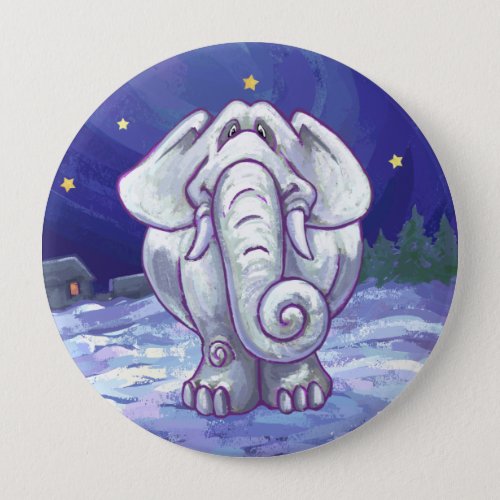 Cute White Elephant Gift Button