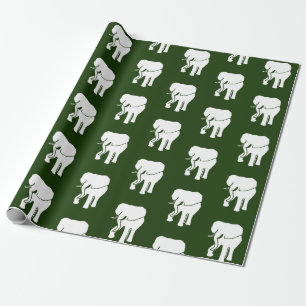 Cute White Elephant Gift Exchange Christmas Game Wrapping Paper