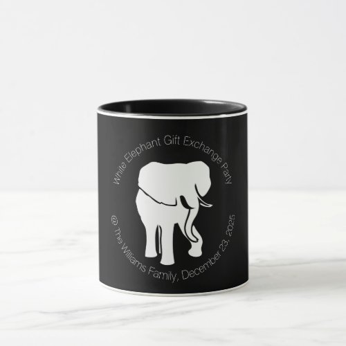 Cute White Elephant Gift Exchange Party Souvenir Mug