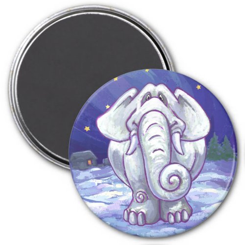 Cute White Elephant Gift Magnet