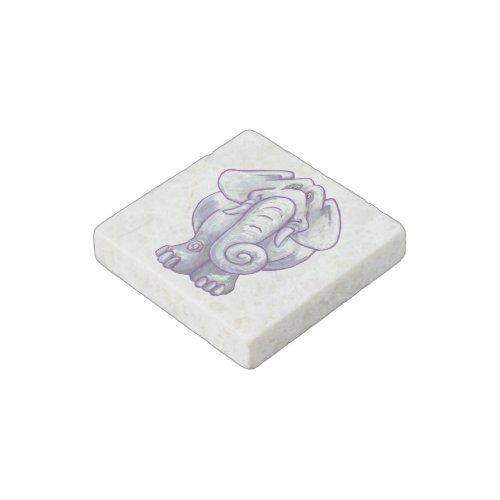 Cute White Elephant Gift Stone Magnet