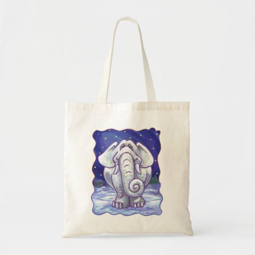 Cute White Elephant Gift Tote Bag