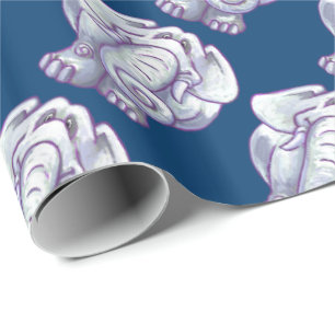 Cute White Elephant Gift Wrapping Paper