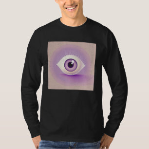 Cute White Eye Illustration Pastel Color Women Men T-Shirt