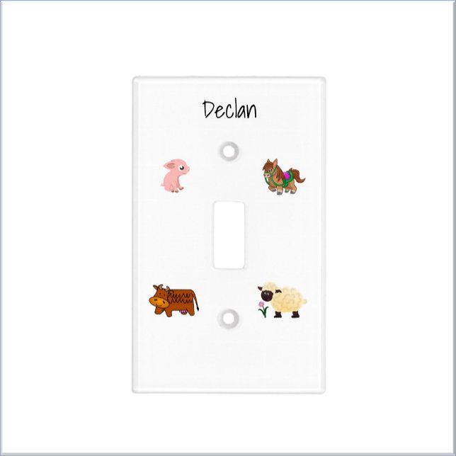 Cute White Farm Animal Babies Light Switch Cover (Creator Uploaded)