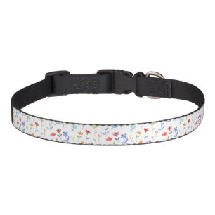 Cute White Floral Pet Dog Medium Collar Animal