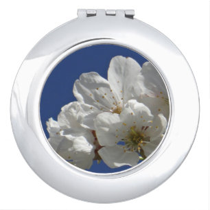Cute White Flowers Compact Mirror