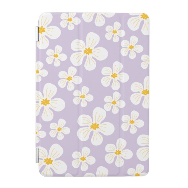 Cute White Flowers Design  iPad Mini Cover (Front)