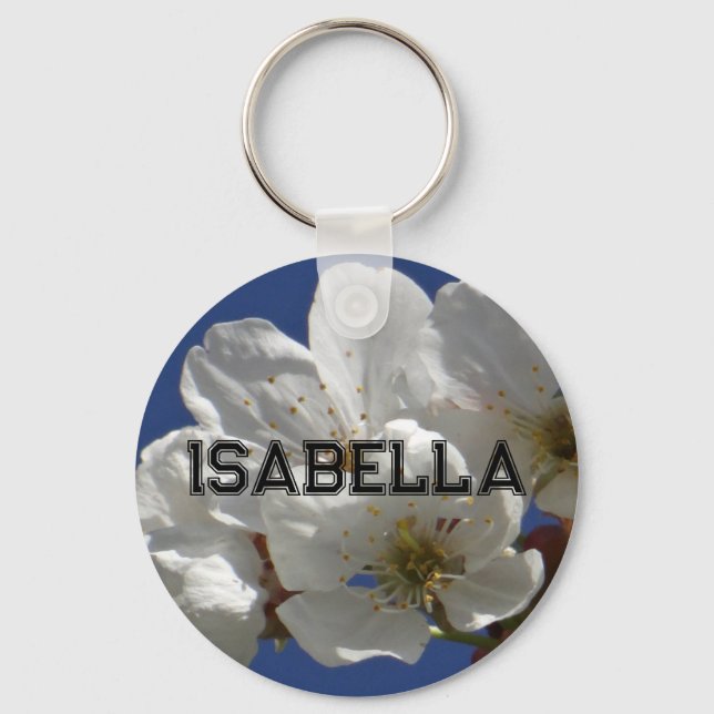 Cute White Flowers Keychain (Front)