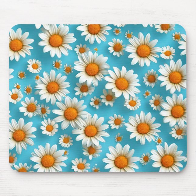 Cute White flowers Mouse Pad (Front)
