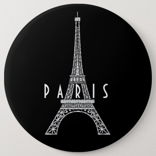 Cute white France Paris Eiffel tower Button