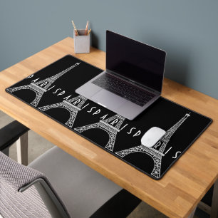 Cute white France Paris Eiffel tower Button Desk Mat