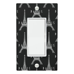 Cute white France Paris Eiffel tower Button Light Switch Cover