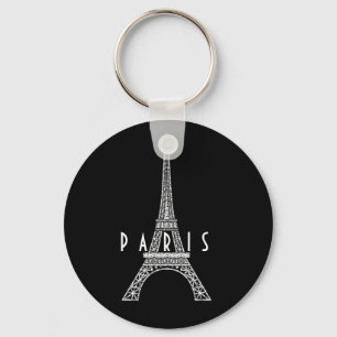 Cute white France Paris Eiffel tower Keychain