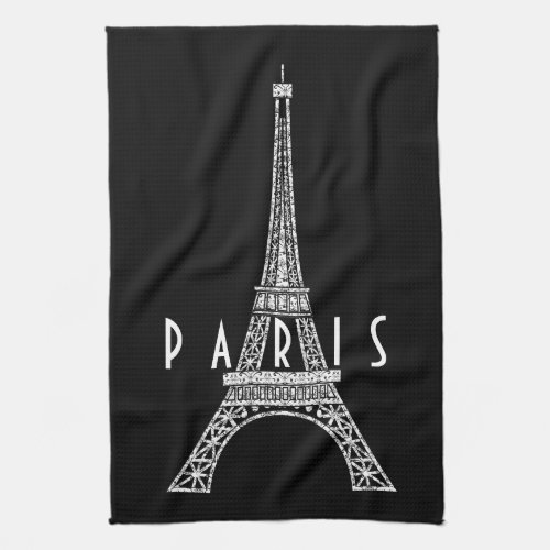 Cute white France Paris Eiffel tower Kitchen Towel