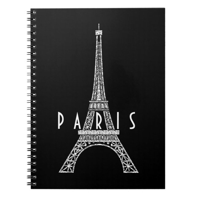 Cute white France Paris Eiffel tower Notebook (Front)