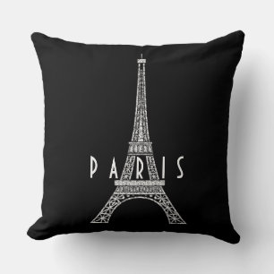 Cute white France Paris Eiffel tower Throw Pillow