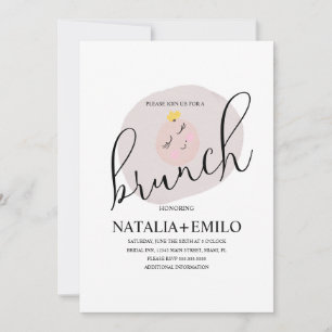 Cute White Fried Egg Brunch Invitation