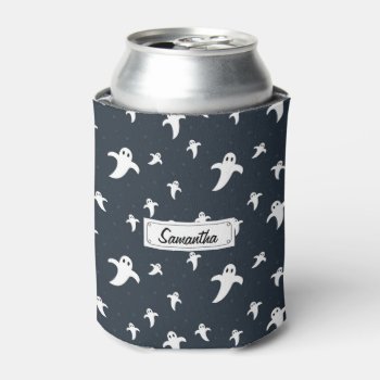 Cute White Ghosts Can Cooler by MrHighSky at Zazzle
