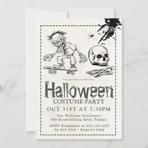 Cute white ghosts Halloween  Invitation