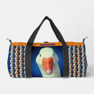 Cute White Goose Face Personalized Duffle Bag