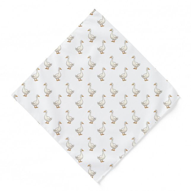Cute White Goose Pattern Bandana (Front)
