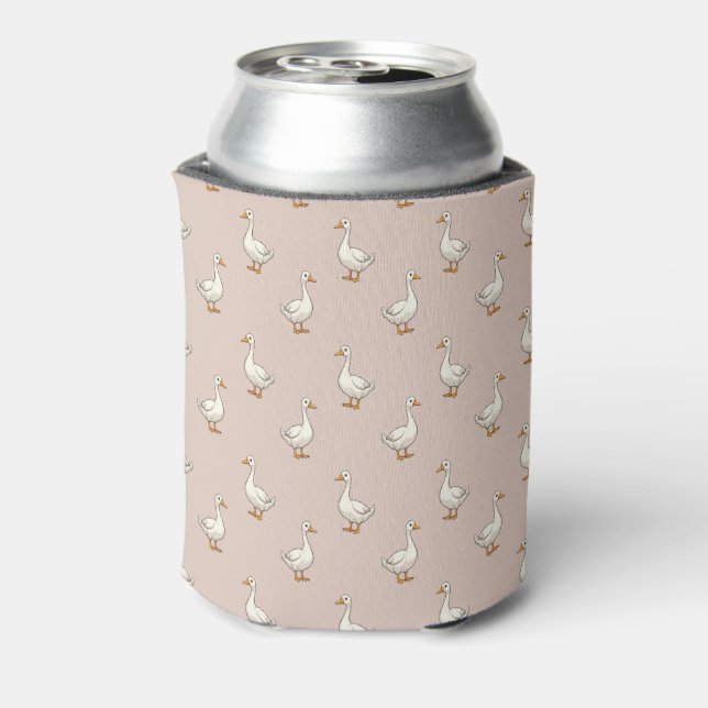 Cute White Goose Pattern Can Cooler (Can Back)