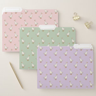 Cute White Goose Pattern File Folder