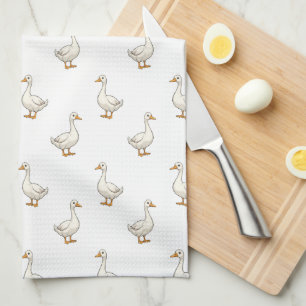 Cute White Goose Pattern Kitchen Towel