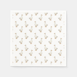 Cute White Goose Pattern Napkins