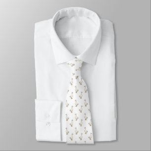 Cute White Goose Pattern Neck Tie