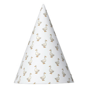 Cute White Goose Pattern Party Hat