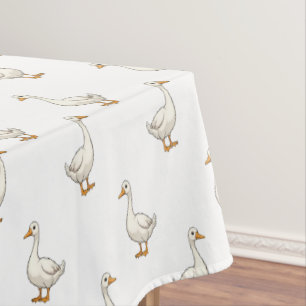Cute White Goose Pattern Tablecloth