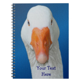 Cute White Goose Personalized Notebook