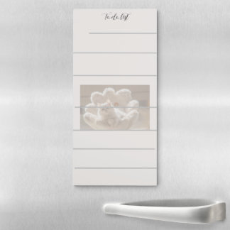 Cute White & gray Cat – Personalized HP Laptop Magnetic Notepad