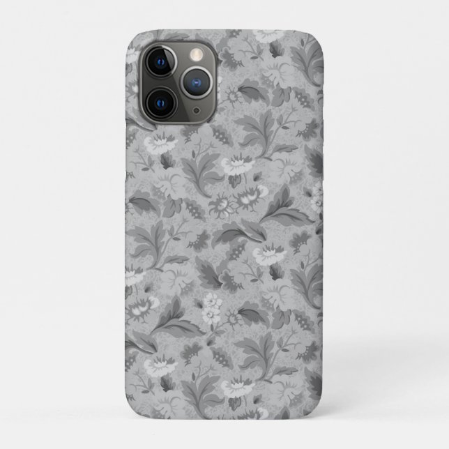Cute white gray floral background design Case-Mate iPhone case (Back)