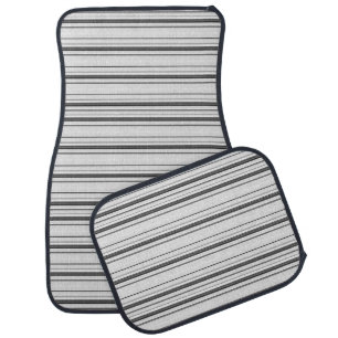 Cute white gray stripes car floor mat