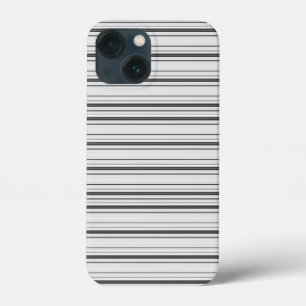 Cute white gray stripes iPhone 13 mini case