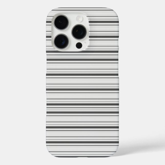 Cute white gray stripes Case-Mate iPhone case (Back)