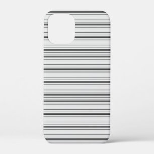 Cute white gray stripes iPhone 12 mini case