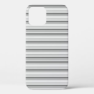 Cute white gray stripes iPhone 12 pro case