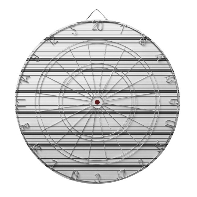 Cute white gray stripes dart board (Front)