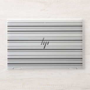 Cute white gray stripes HP laptop skin