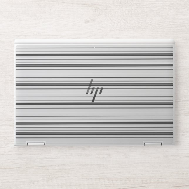 Cute white gray stripes HP laptop skin (Front)