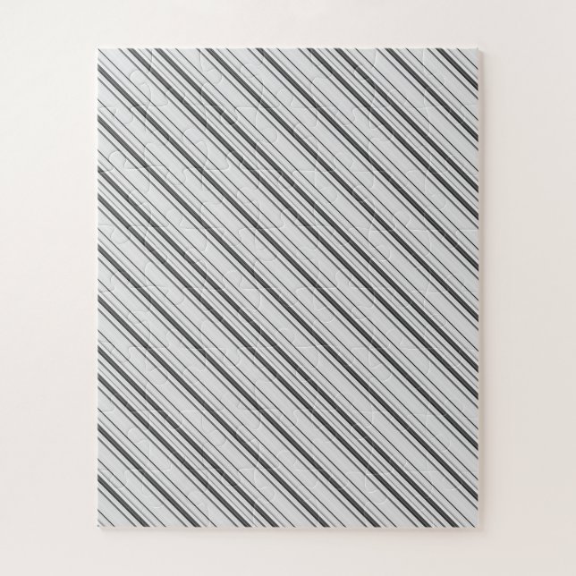 Cute white gray stripes jigsaw puzzle (Vertical)